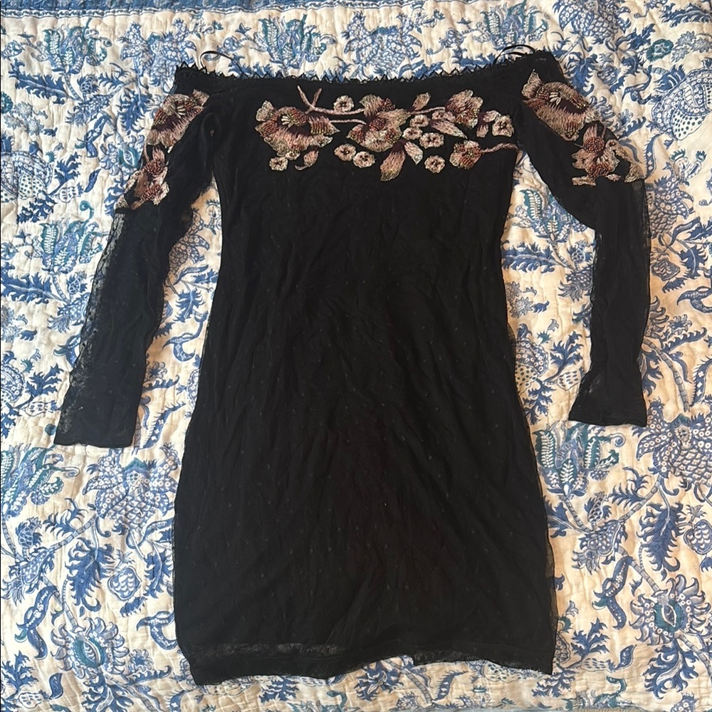 Guess Black Floral Dress